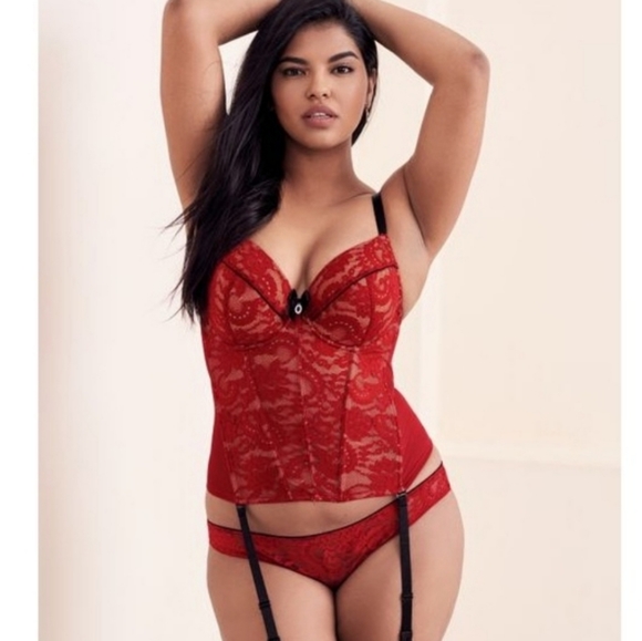 Adore Me Other - NWT- Adore Me red and black lace courset -38 DD